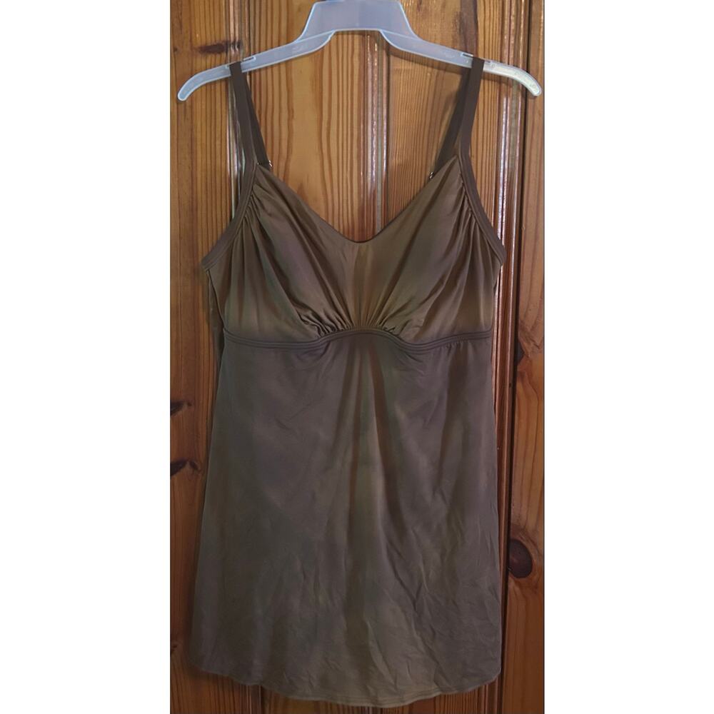 Lands End Women’s brown tie dye swim dress one piece bathing suit size 18W